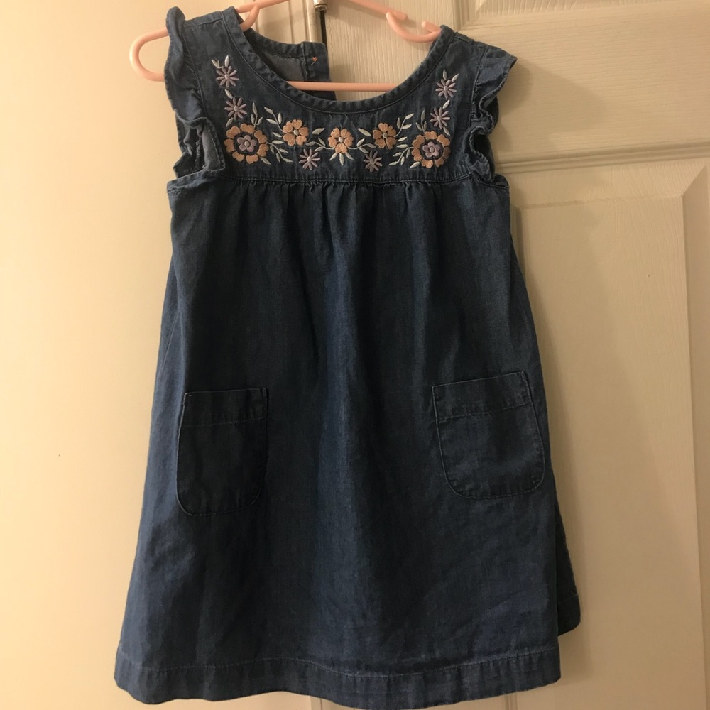 Embroidered Denim Dress